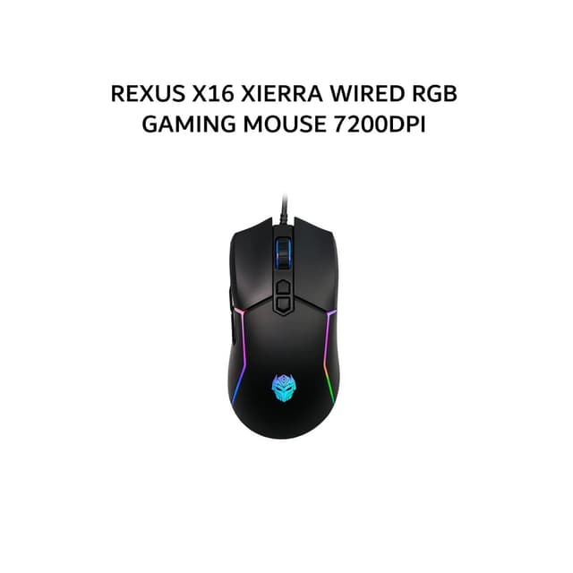 REXUS X16 XIERRA WIRED RGB GAMING MOUSE 7200DPI - BLACK