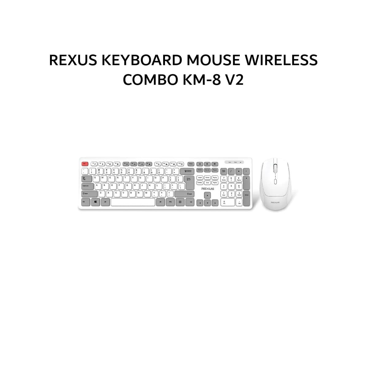 REXUS KEYBOARD MOUSE WIRELESS COMBO KM-8 V2 - WHITE