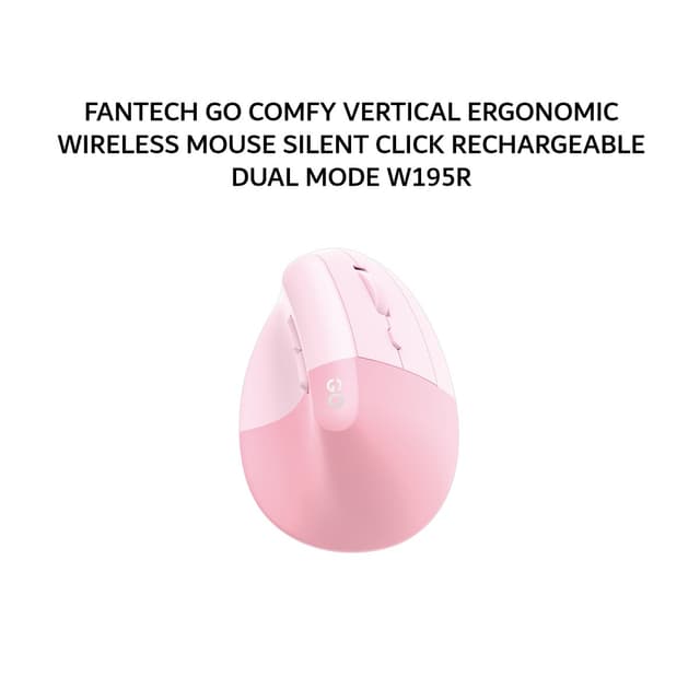 FANTECH GO COMFY VERTICAL ERGONOMIC WIRELESS MOUSE SILENT CLICK RECHARGEABLE DUAL MODE W195R - PINK