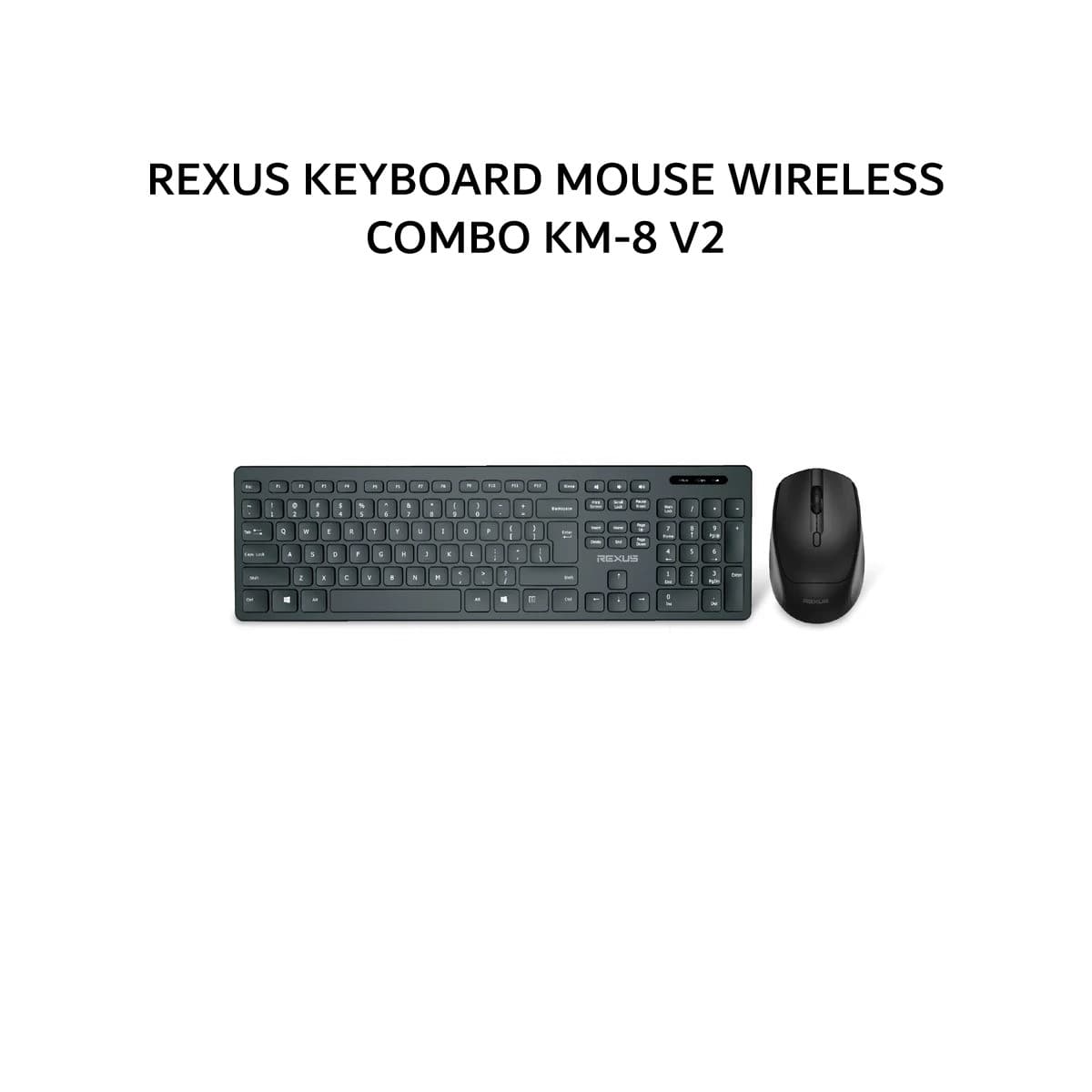 REXUS KEYBOARD MOUSE WIRELESS COMBO KM-8 V2 - BLACK