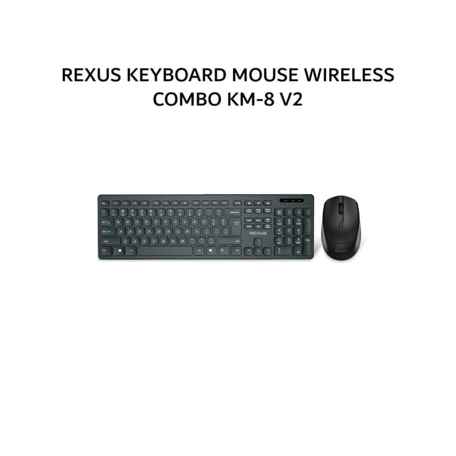 REXUS KEYBOARD MOUSE WIRELESS COMBO KM-8 V2 - BLACK