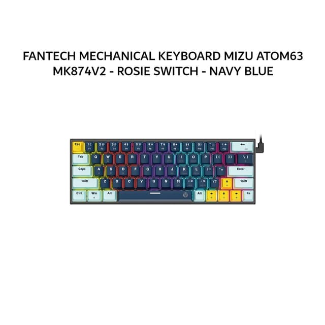 FANTECH MECHANICAL KEYBOARD MIZU ATOM63 MK874V2 - ROSIE SWITCH - NAVY BLUE