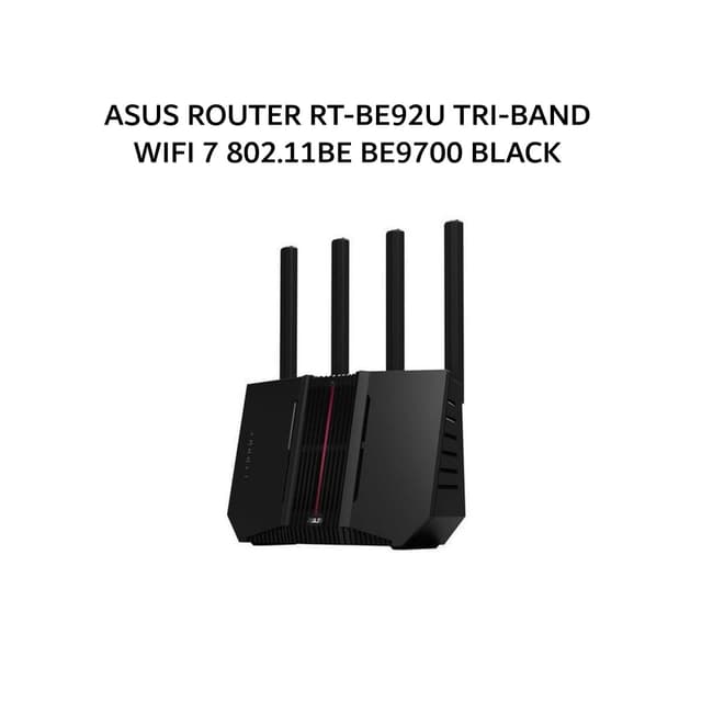 ASUS ROUTER RT-BE92U TRI-BAND WIFI 7 802.11BE BE9700 BLACK 3Y