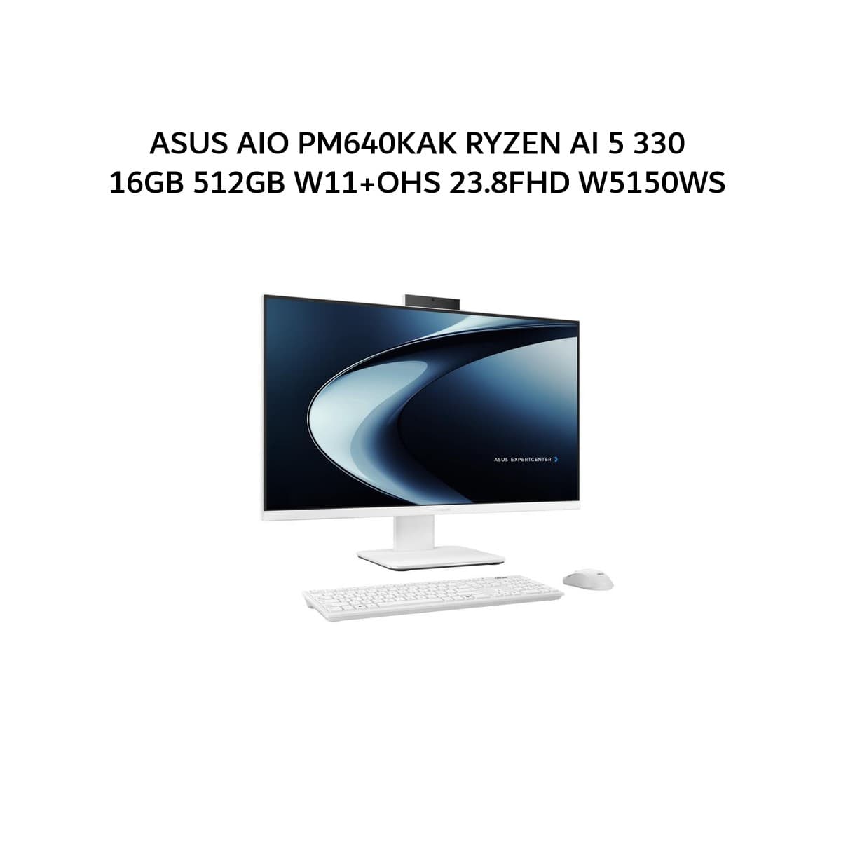 ASUS AIO PM640KAK RYZEN AI 5 330 16GB 512GB W11+OHS 23.8FHD 2Y WHT -W5150WS