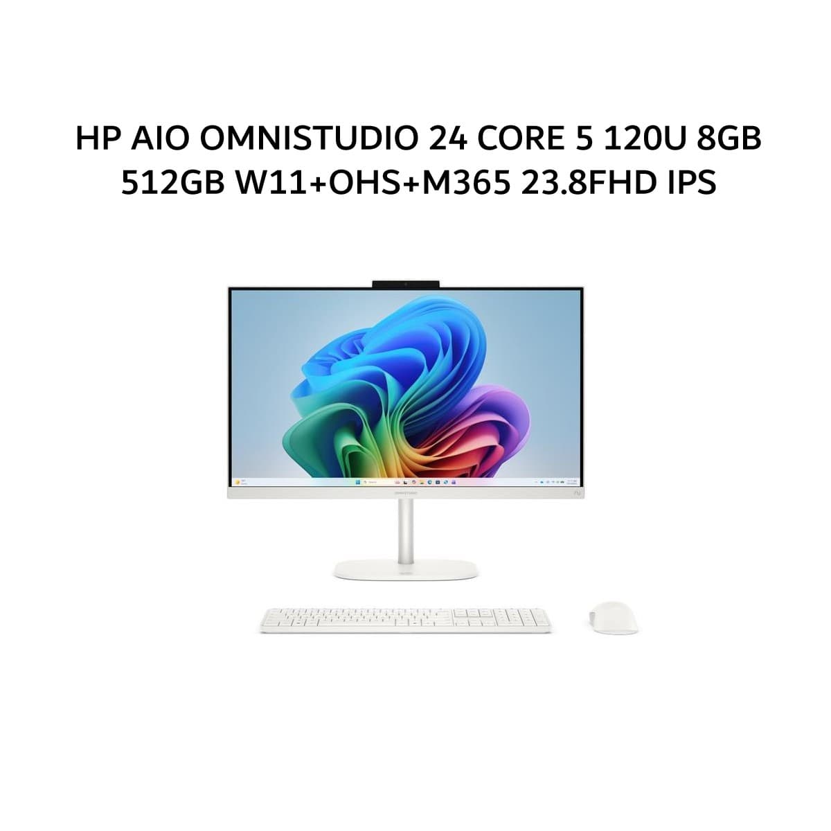 HP AIO OMNISTUDIO 24 CORE 5 120U 8GB 512GB W11+OHS+M365 23.8FHD IPS 1Y WHT -CU0115D