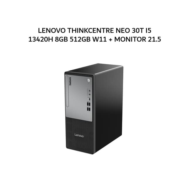 LENOVO THINKCENTRE NEO 30T I5 13420H 8GB 512GB W11 BLK 3Y + MONITOR 21.5