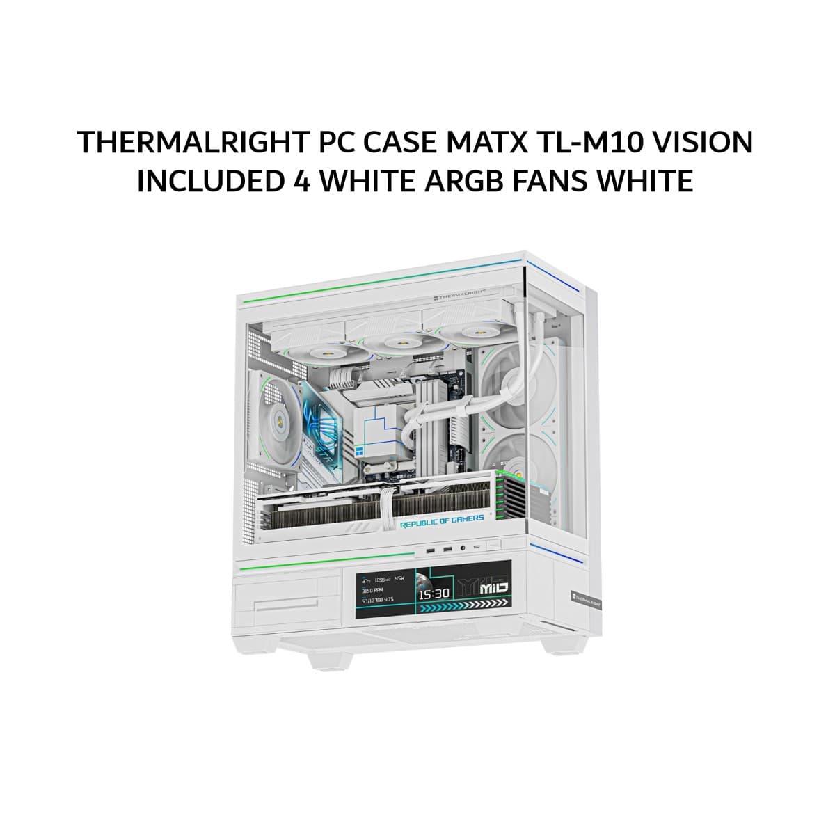 THERMALRIGHT PC CASE MATX TL-M10 VISION (9.16 INCH LCD) INCLUDED 4 WHITE ARGB FANS WHITE 1Y