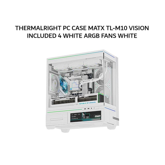 THERMALRIGHT PC CASE MATX TL-M10 VISION (9.16 INCH LCD) INCLUDED 4 WHITE ARGB FANS WHITE 1Y