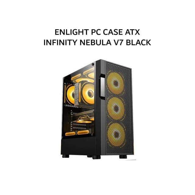 ENLIGHT PC CASE ATX INFINITY NEBULA V7 (3X 120MM FRGB FANS) BLACK 1Y
