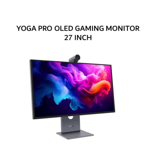 LENOVO OLED GAMING MONITOR 27 INCH YOGA PRO 27UD-10 QD-OLED UHD 4K 2160P 0.03MS 120HZ HDR400 HDMI+DP USB-C 4K CAM SPEAKER TILT 3Y