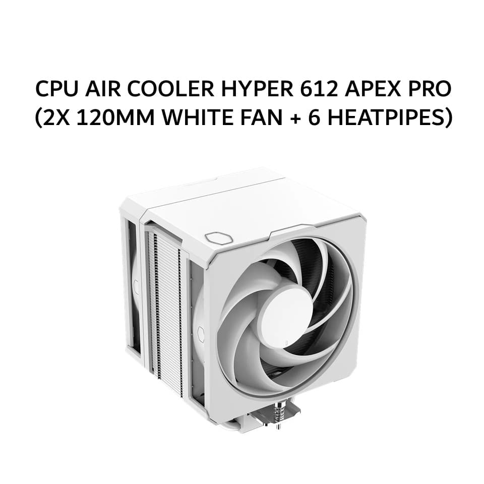 COOLER MASTER CPU AIR COOLER HYPER 612 APEX PRO (2X 120MM WHITE FAN + 6 HEATPIPES) SILVER 5Y