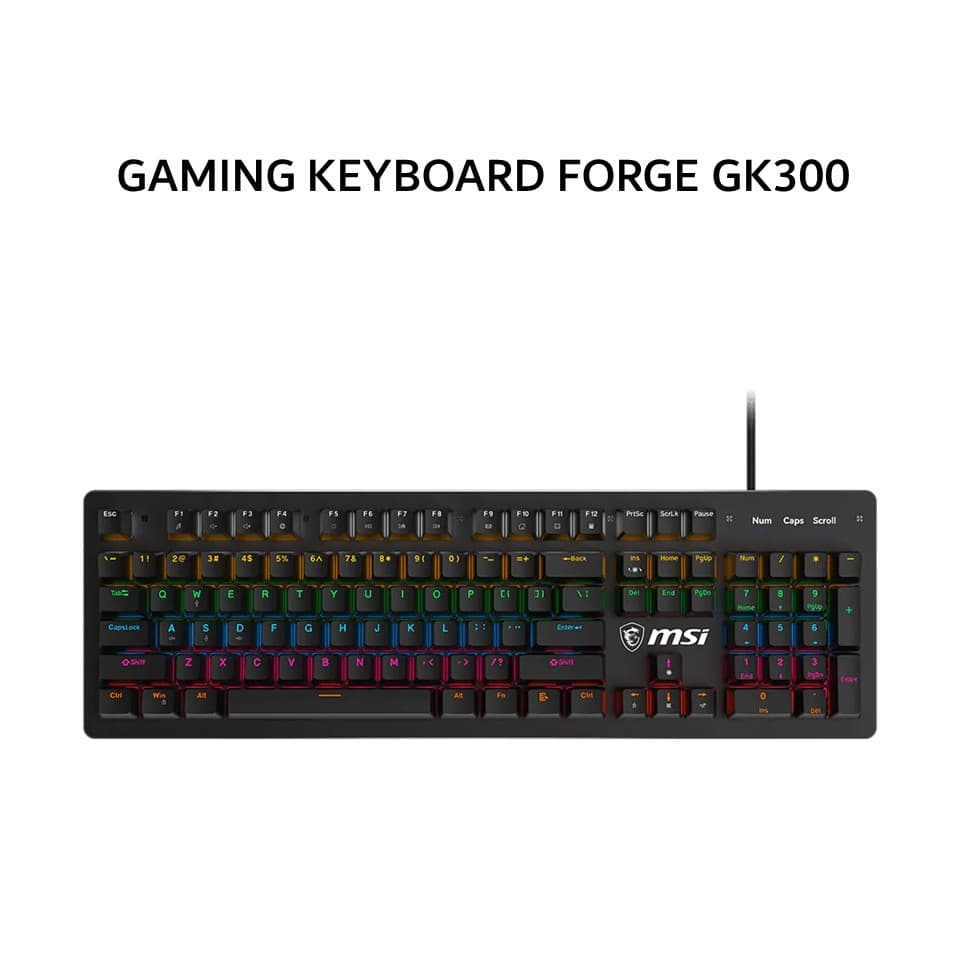 MSI GAMING KEYBOARD FORGE GK300 (100% + BLUE SWITCHES) BLACK 1Y