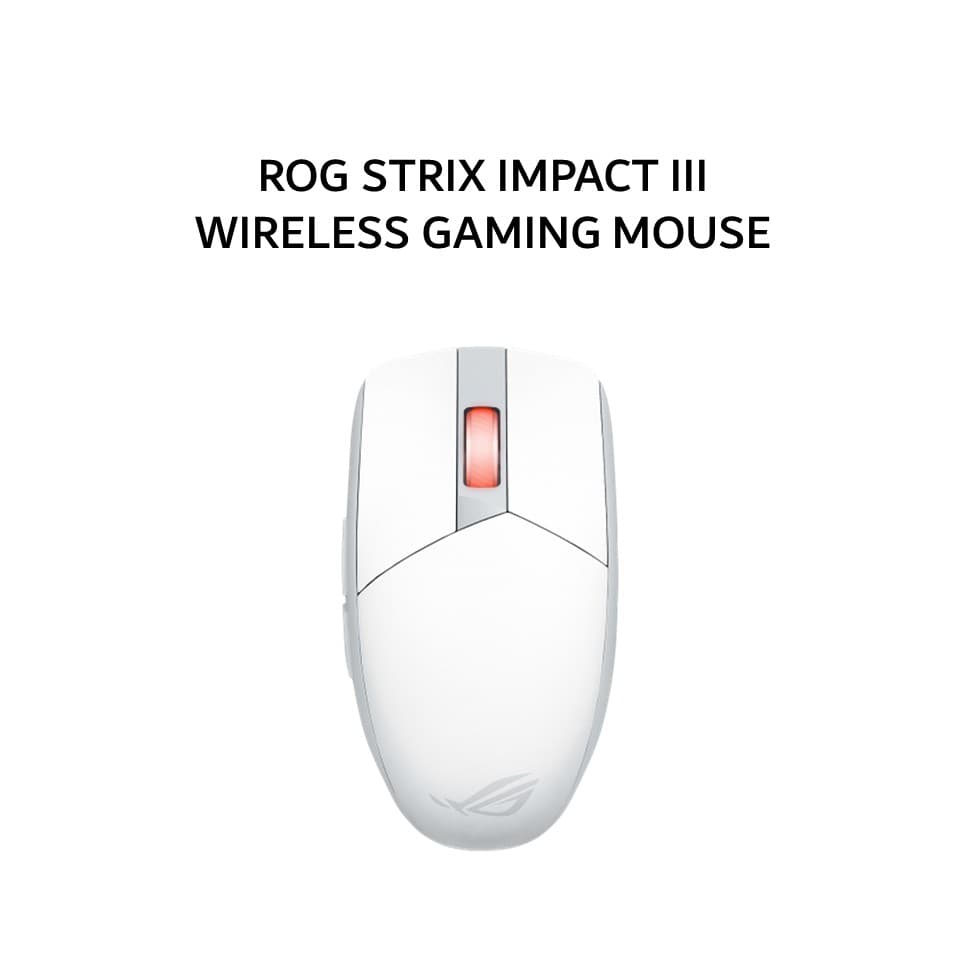 ASUS GAMING MOUSE ROG STRIX IMPACT III WIRELESS (36000 DPI + 57G + 1000HZ) WHITE 2Y