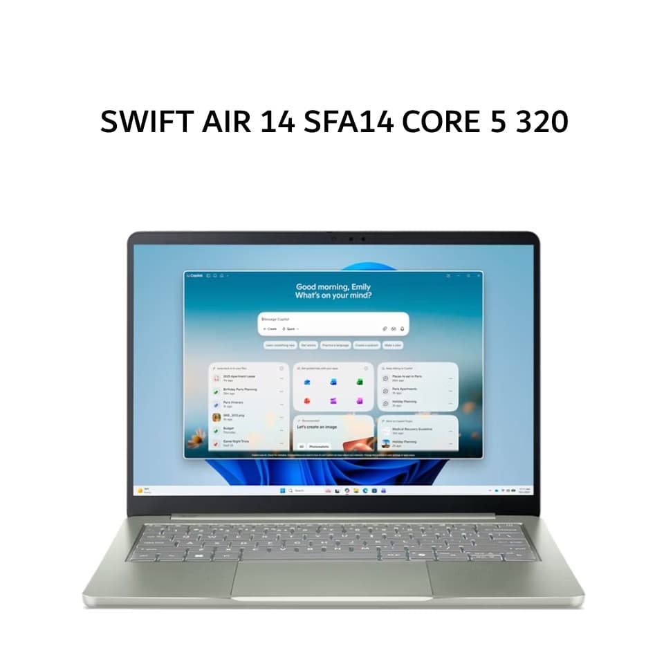 ACER SWIFT AIR 14 SFA14 CORE 5 320 12GB 512GB W11+OHS+M365B 14.0WUXGA 120HZ 2Y+ADP GREEN -I31.50AX