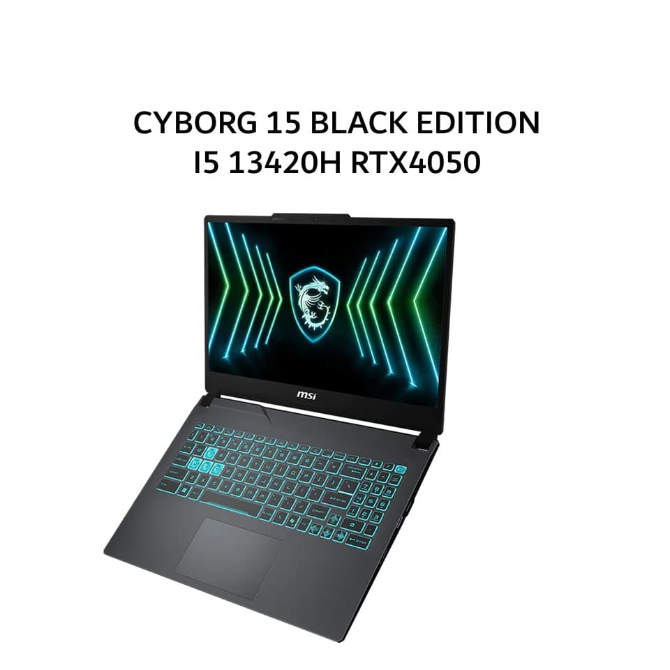 MSI CYBORG 15 BLACK EDITION I5 13420H RTX4050 6GB/ 16GB 512GB W11+OHS+M365B 15.6FHD IPS 144HZ 4ZRGB 2Y BLK -A13VE.2470