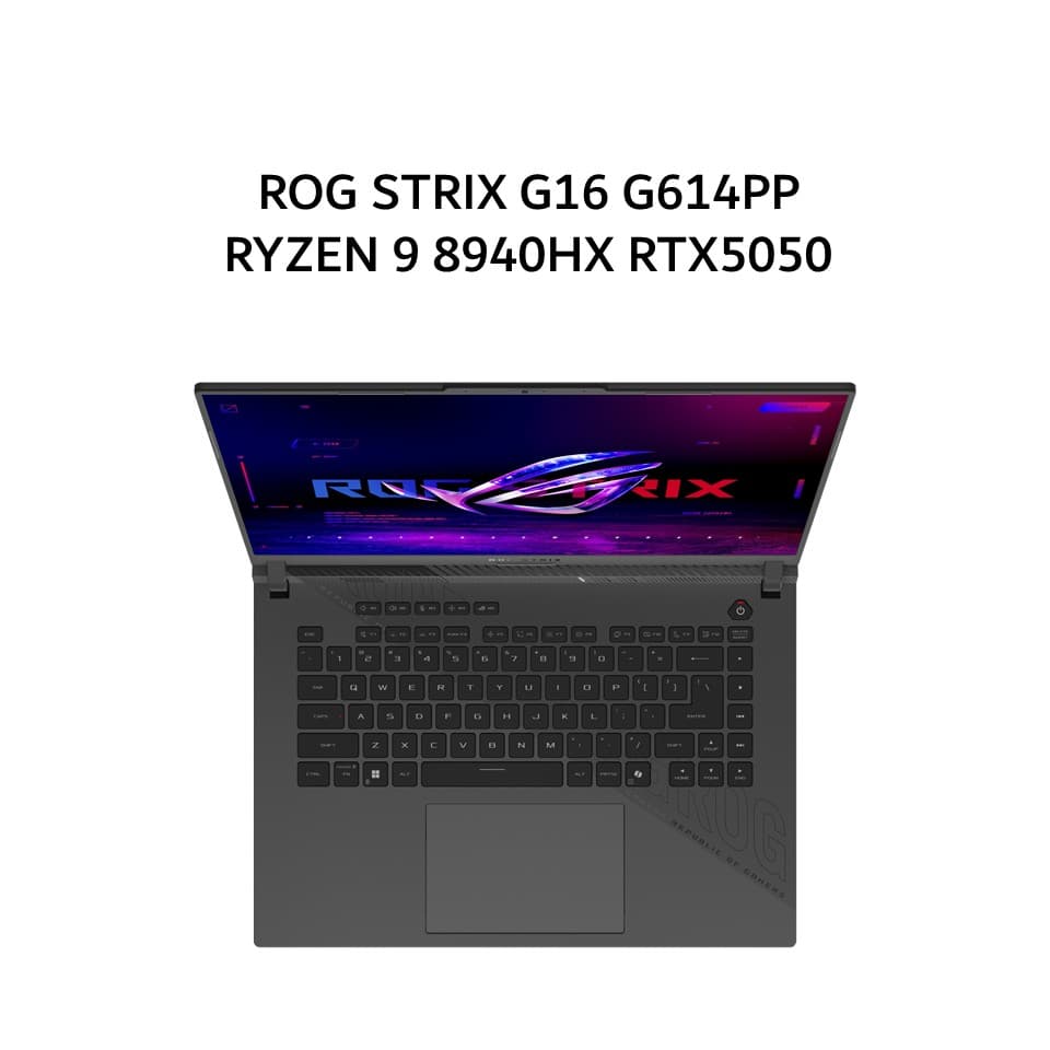 ASUS ROG STRIX G16 G614PP RYZEN 9 8940HX RTX5070 8GB/ 16GB 1TB W11+OHS+M365B 16.0WQXGA 2.5K 300HZ 100DCIP3 2Y (BOX MOU) GRY -R9N57T3G-HM