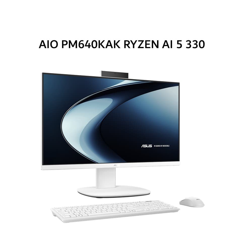 ASUS AIO PM640KAK RYZEN AI 5 330 16GB 512GB W11+OHS 23.8FHD 2Y WHT -W5150WS