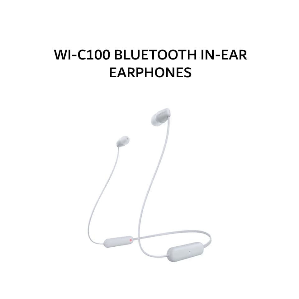 SONY WI-C100 / WI C100 BLUETOOTH IN-EAR EARPHONES MICROPHONE - WHITE