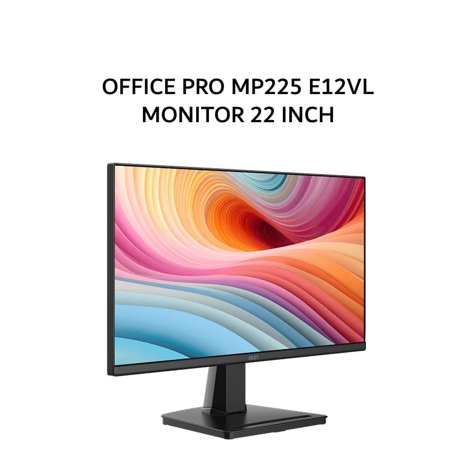 MSI MONITOR 22 INCH OFFICE PRO MP225 E12VL VA FHD 1080P 1MS 120HZ HDMI+VGA TILT 3Y