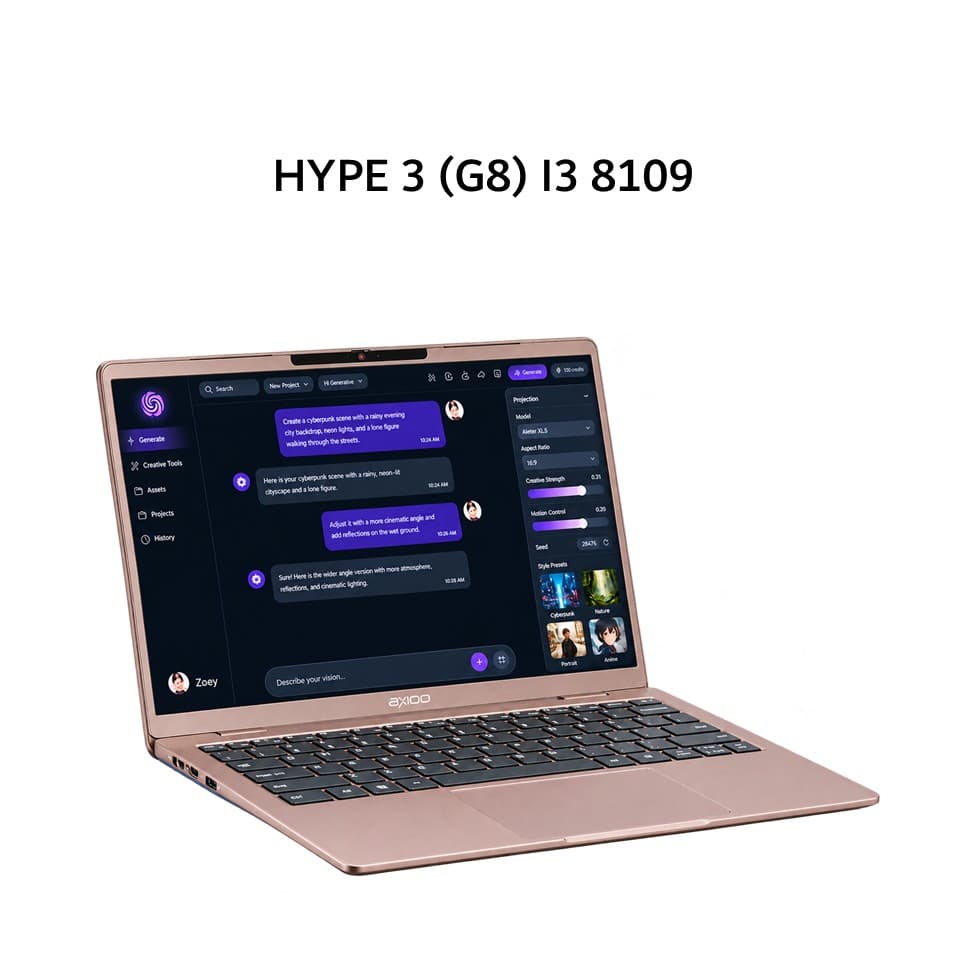 AXIOO HYPE 3 (G8) I3 8109 12GB 256GB W11 14.0FHD IPS 1Y+3ADP BRW