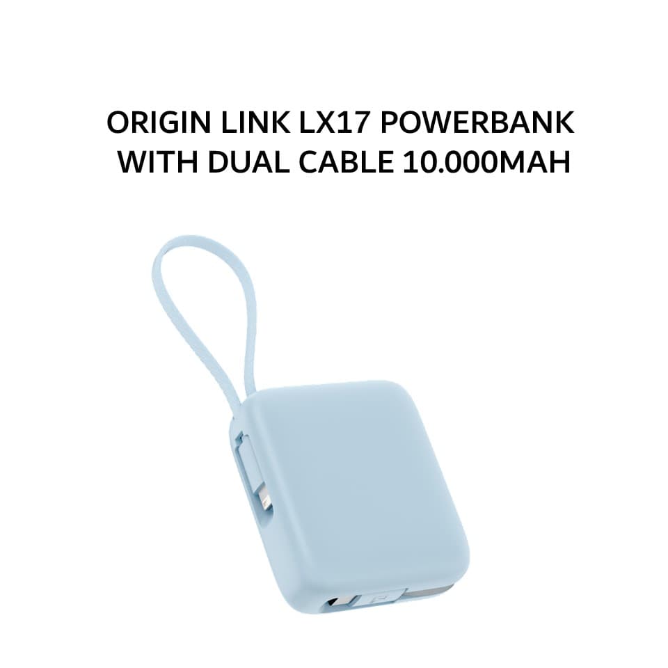 RAPATECH ORIGIN LINK LX17 POWERBANK WITH DUAL CABLE 22.5W 10.000MAH BLUE