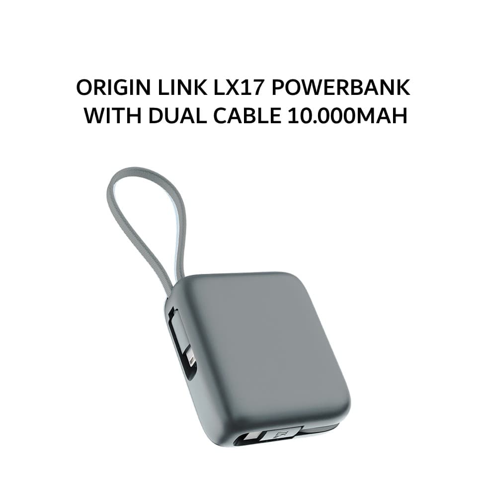 RAPATECH ORIGIN LINK LX17 POWERBANK WITH DUAL CABLE 22.5W 10.000MAH DARK GREY