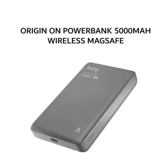 RAPATECH ORIGIN ON POWERBANK 5000MAH WIRELESS MAGSAFE FAST CHARGING 15W & PD 20W
