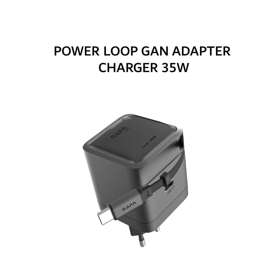 RAPATECH POWER LOOP GAN ADAPTER CHARGER 35W BLACK